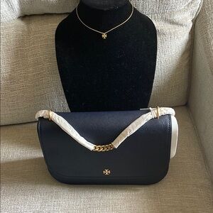Tory Burch Navy BlueElegant Shoulder/Crossbody Bag MSRP $498 + you get necklace
